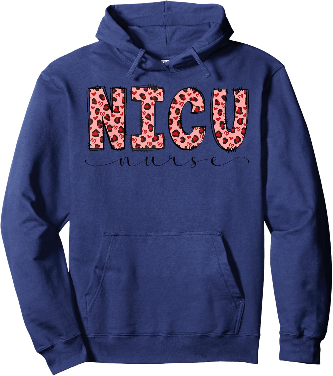 NICU Nurse Leopard Neonatal Intensive Care Unit Nursing Hoodie - Hoodie | Navy