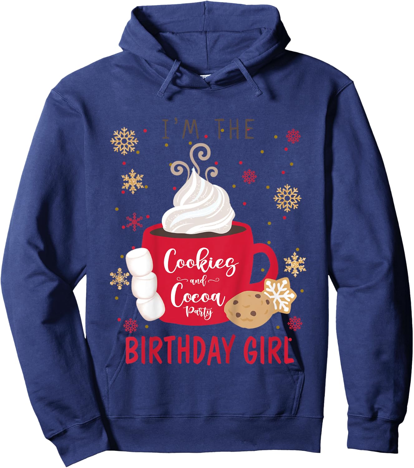 Kids I'm The Cookies and Cocoa Winter Birthday Party Matching Hoodie - Hoodie | Navy