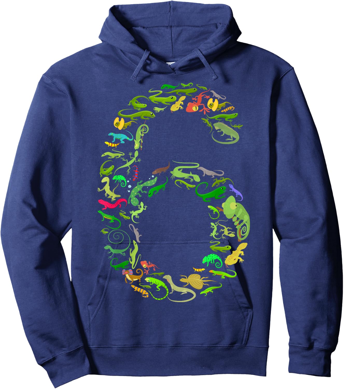 6th Birthday Lizard Reptile Birthday Party 6 Year Old Hoodie - Hoodie | Navy