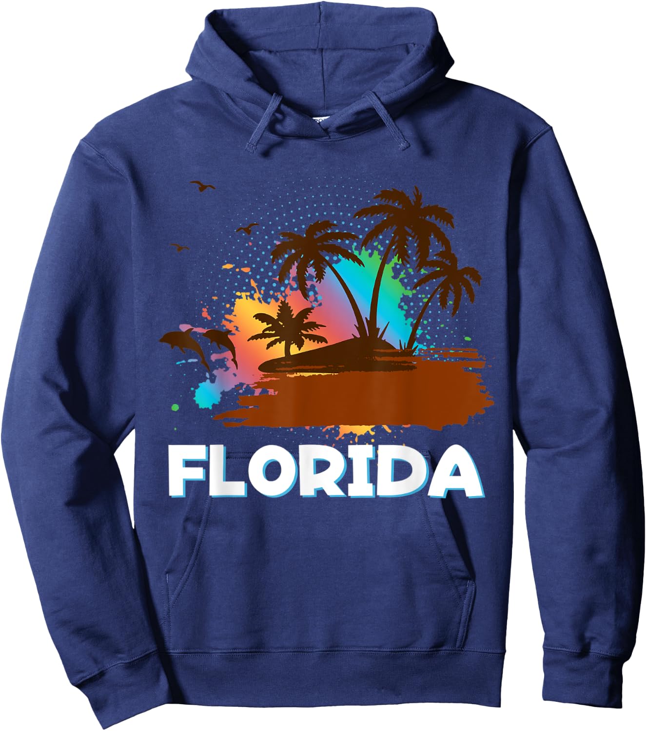 Florida Beach Vacation Art Ocean Lovers Florida Family Trip Hoodie - Hoodie | Navy