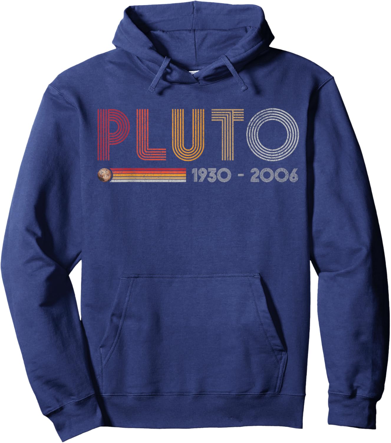Pluto Never Forget Science and Astronomy Retro Style Nerd Hoodie - Hoodie | Navy