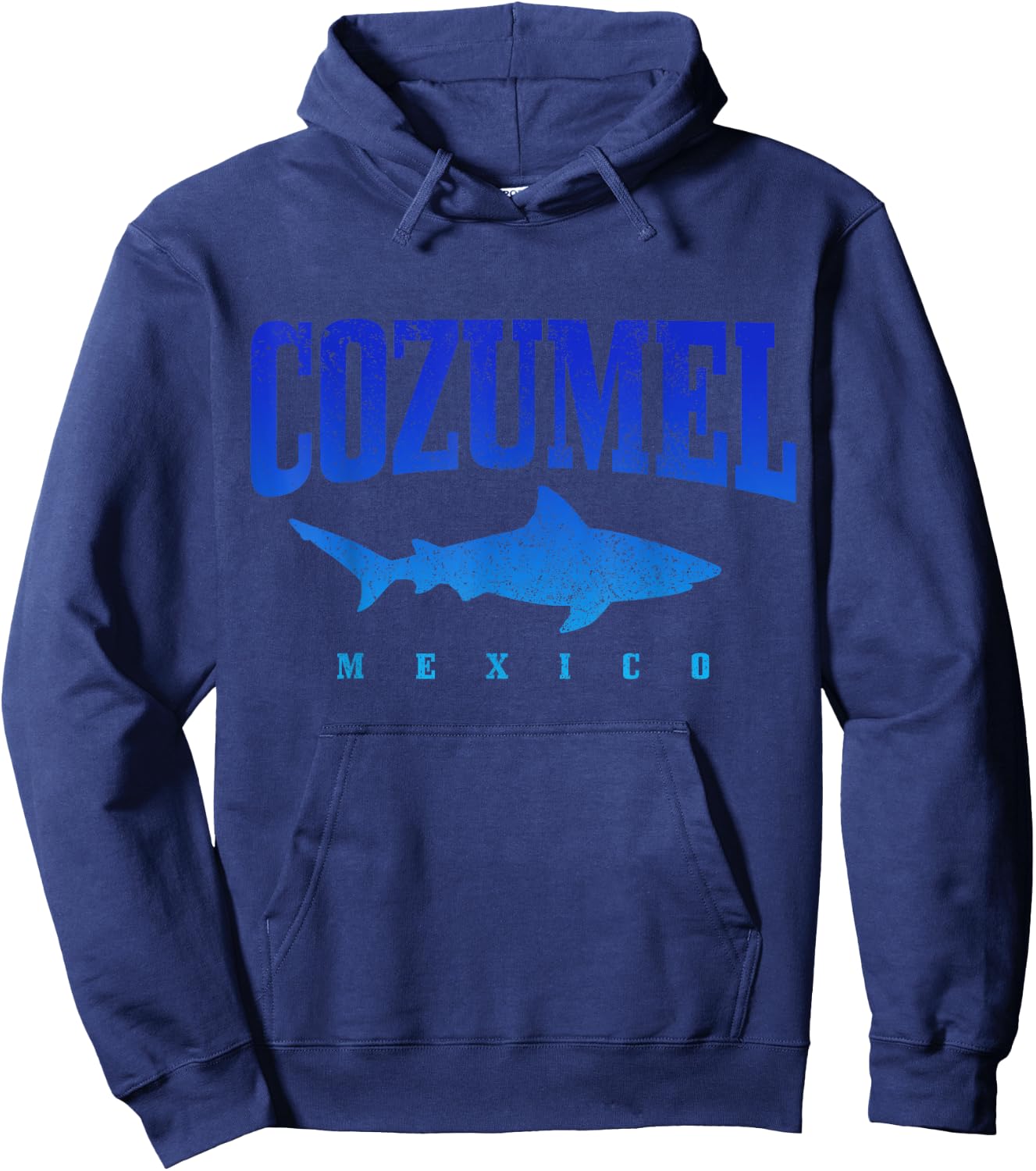 Cozumel Beach Mexico Scuba Diver Shark Diving Vintage Men Women Girls Kids Hoodie - Hoodie | Navy