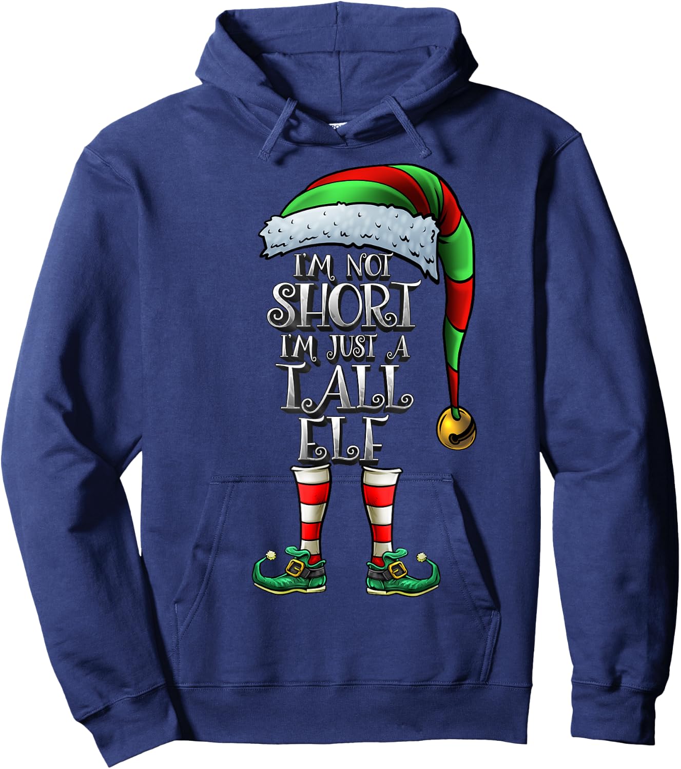 Not Short Elf Shirt Matching Family Not Short Christmas Elf Hoodie - Hoodie | Navy