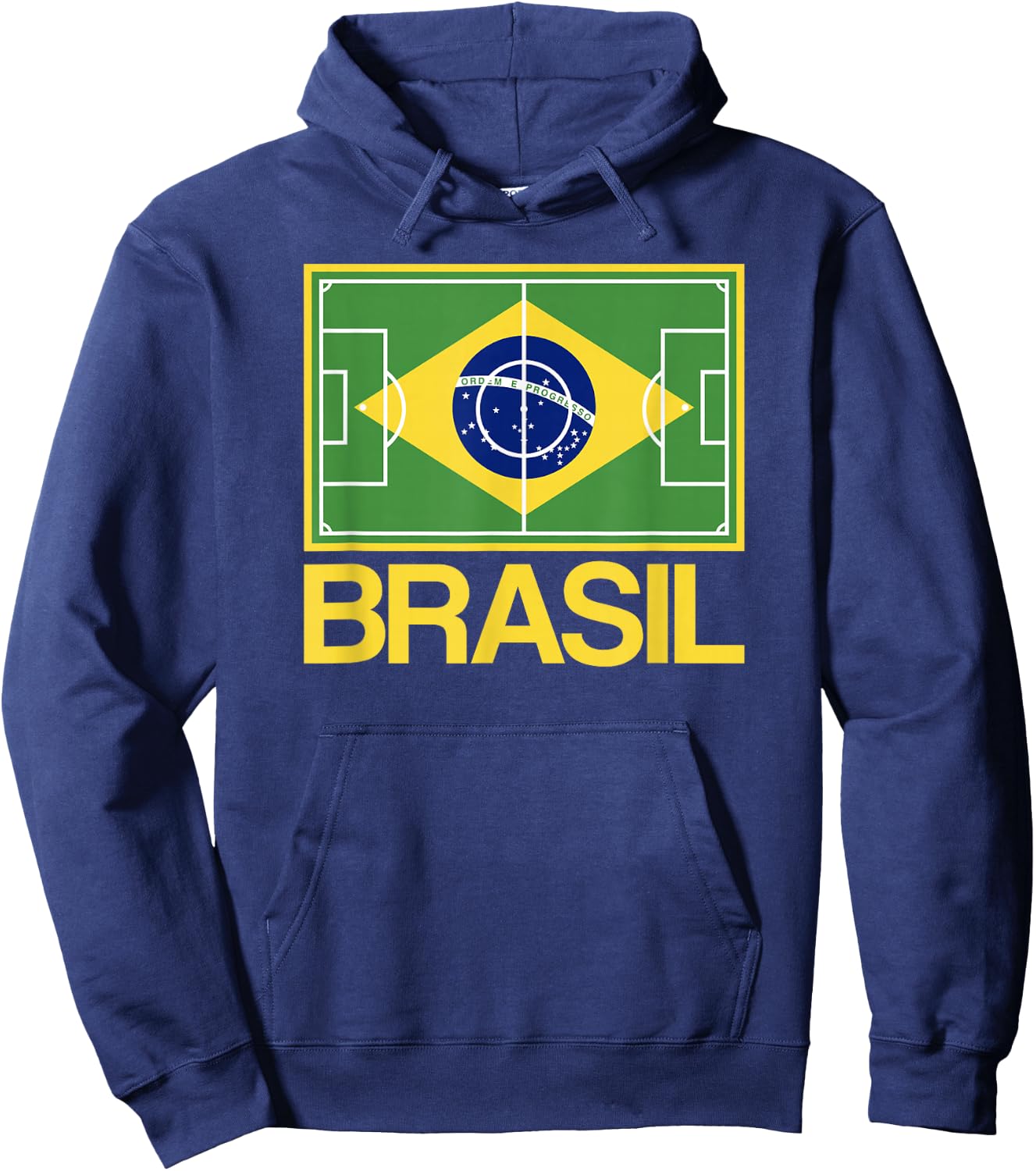 Brazil Soccer Field Flag Brasil Country Brazilian Pride Hoodie - Hoodie | Navy