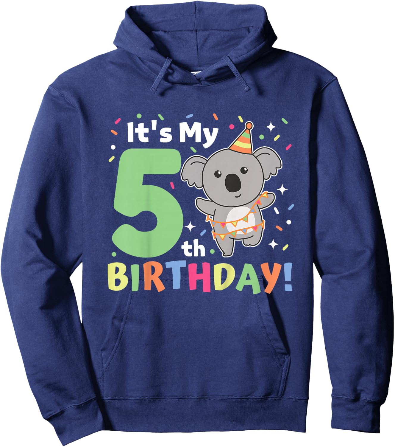 Koala 5th Birthday For Kids Five Year Old Koala Hoodie - Hoodie | Navy