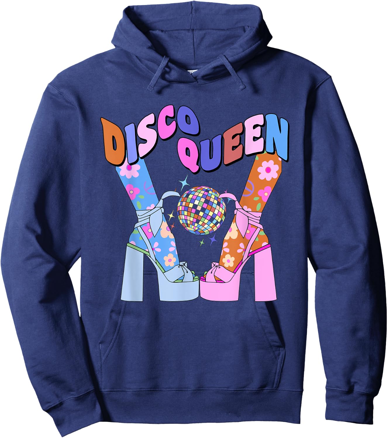 Disco Queen 70's Disco Themed Vintage Seventies Costume Hoodie - Hoodie | Navy