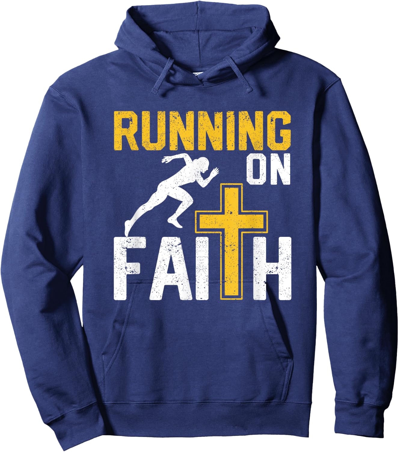 Funny Christian Workout Runner Religious Running On Faith Hoodie - Hoodie | Navy