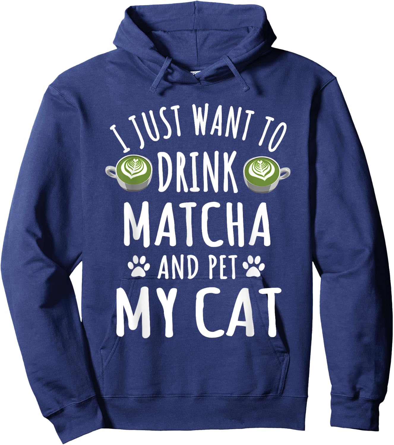 Cute Matcha And Cat Lover Outfit Cats Owner Love Matcha Women Hoodie - Hoodie | Navy