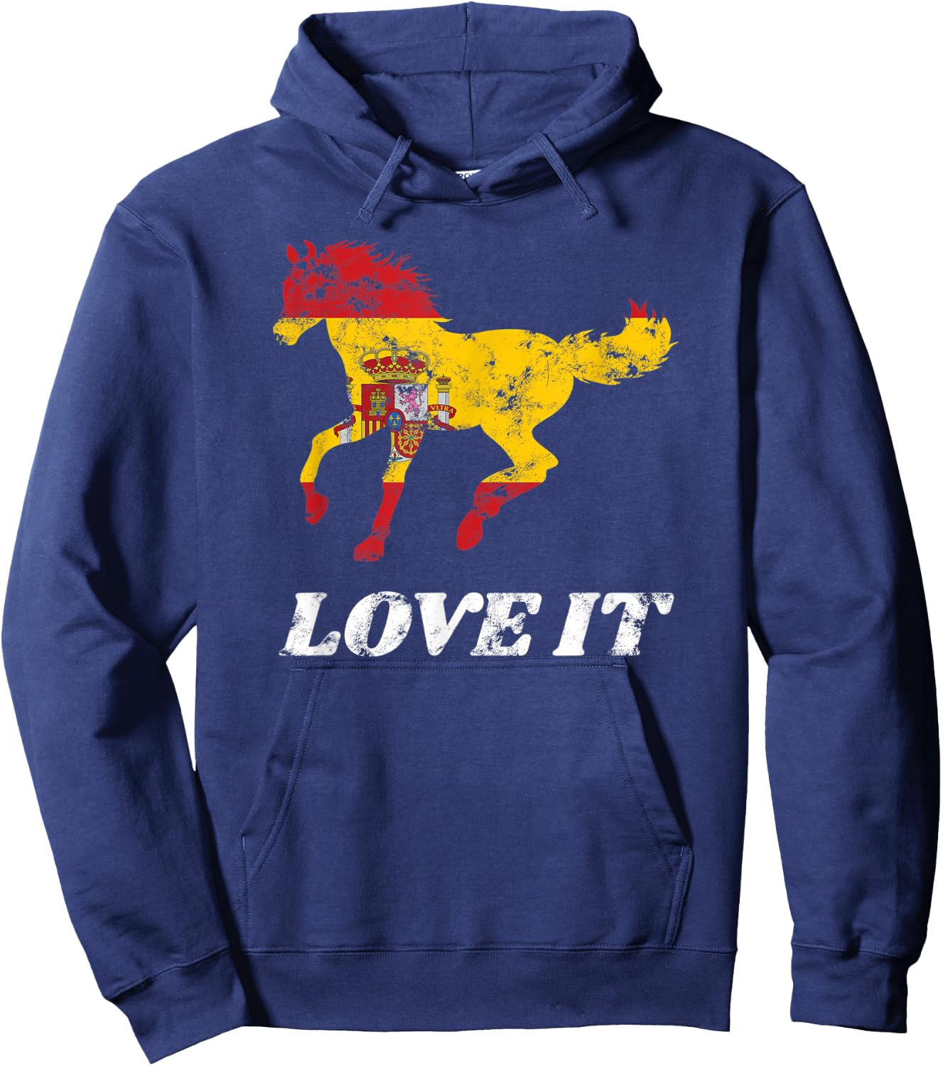 Spanish Horse Riding Horseback Rider Equestrian Pony Hooves Hoodie - Hoodie | Navy