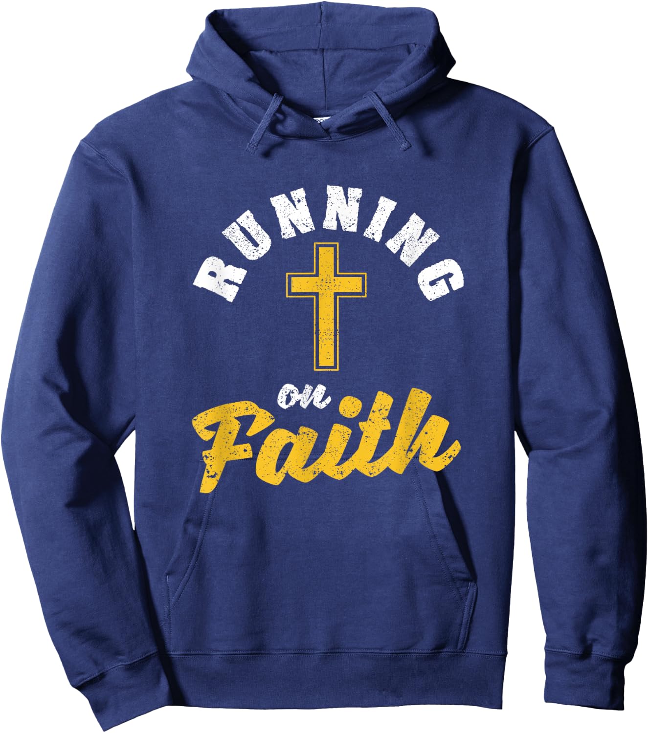 Running On Faith Funny Christian Workout Runner Religious Hoodie - Hoodie | Navy