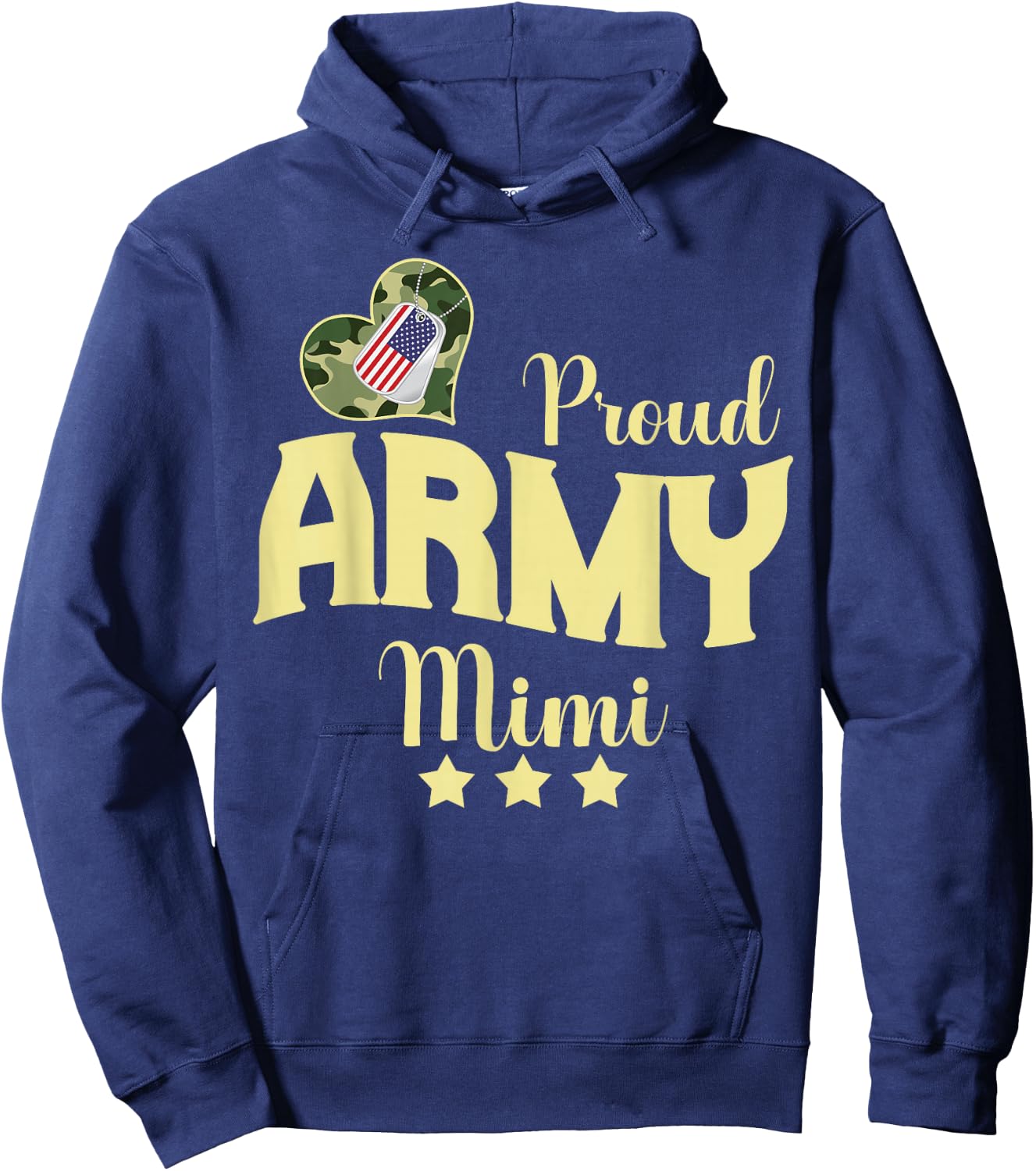 Proud Army MIMI Camouflage Dog Tag Family Matching Hoodie - Hoodie | Navy