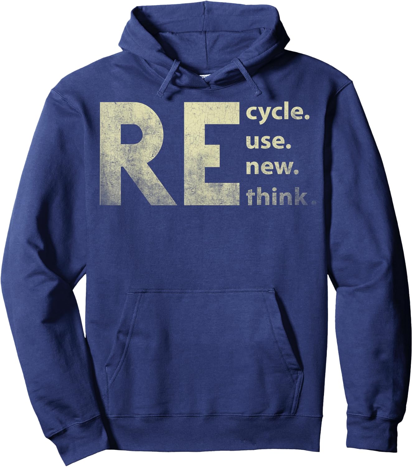 Recycle Reuse Renew Rethink Earth Day Hoodie - Hoodie | Navy