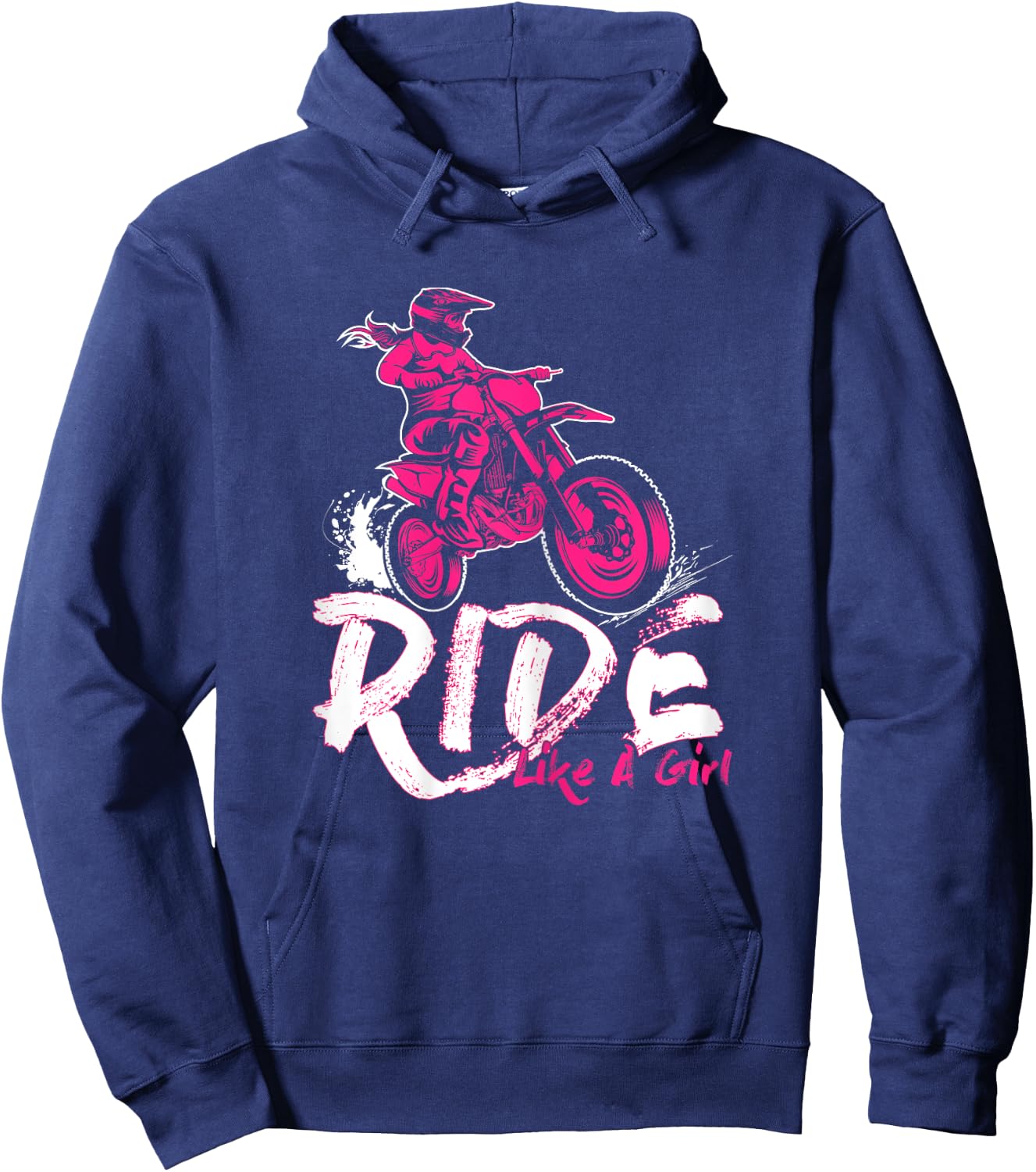 Ride Like A Girl Motocross Shirt Dirt Bikers Supercross Hoodie - Hoodie | Navy