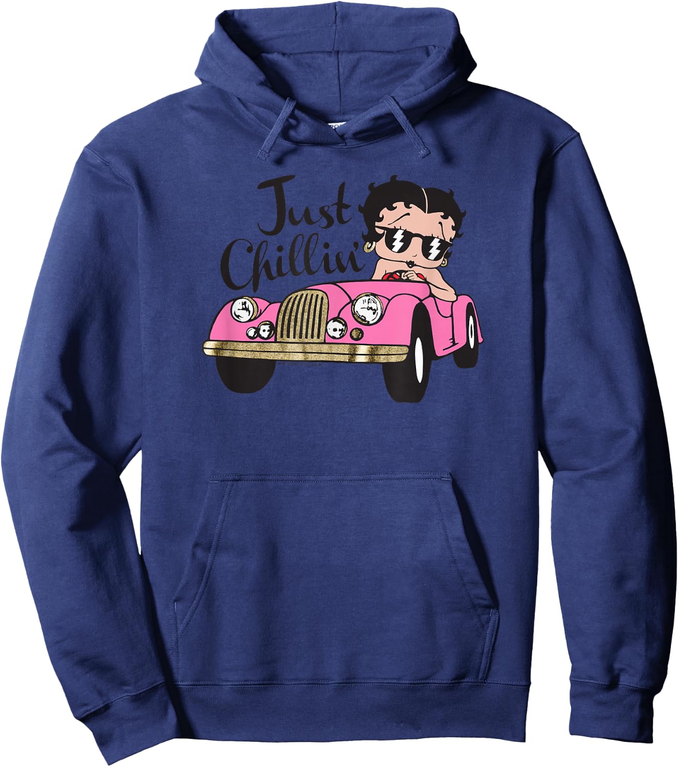 Betty Boop Pink Car Just Chillin' Hoodie - Hoodie | Navy