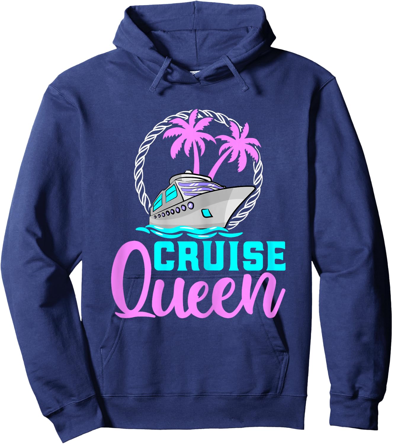 Cruise Queen Funny Cruise Vacation Cruising Lover Women Hoodie - Hoodie | Navy
