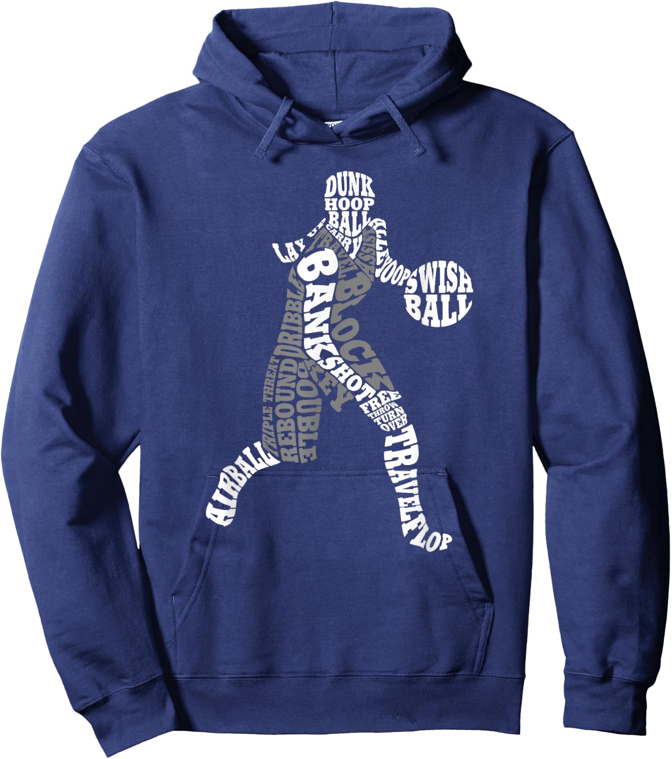 Female Basketball Player Typography Word Art Hoodie - Hoodie | Navy