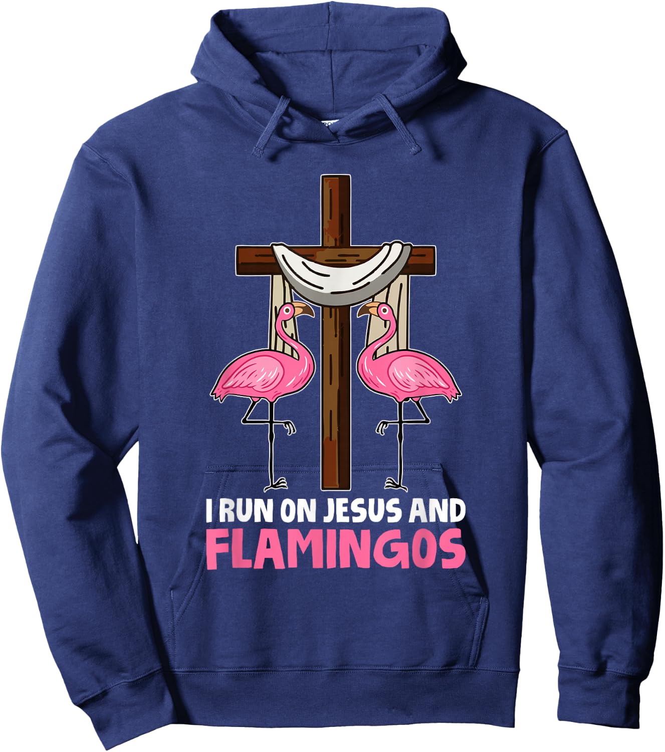 Christianity Cool - Jesus Bible Religion Christian Flamingo Hoodie - Hoodie | Navy