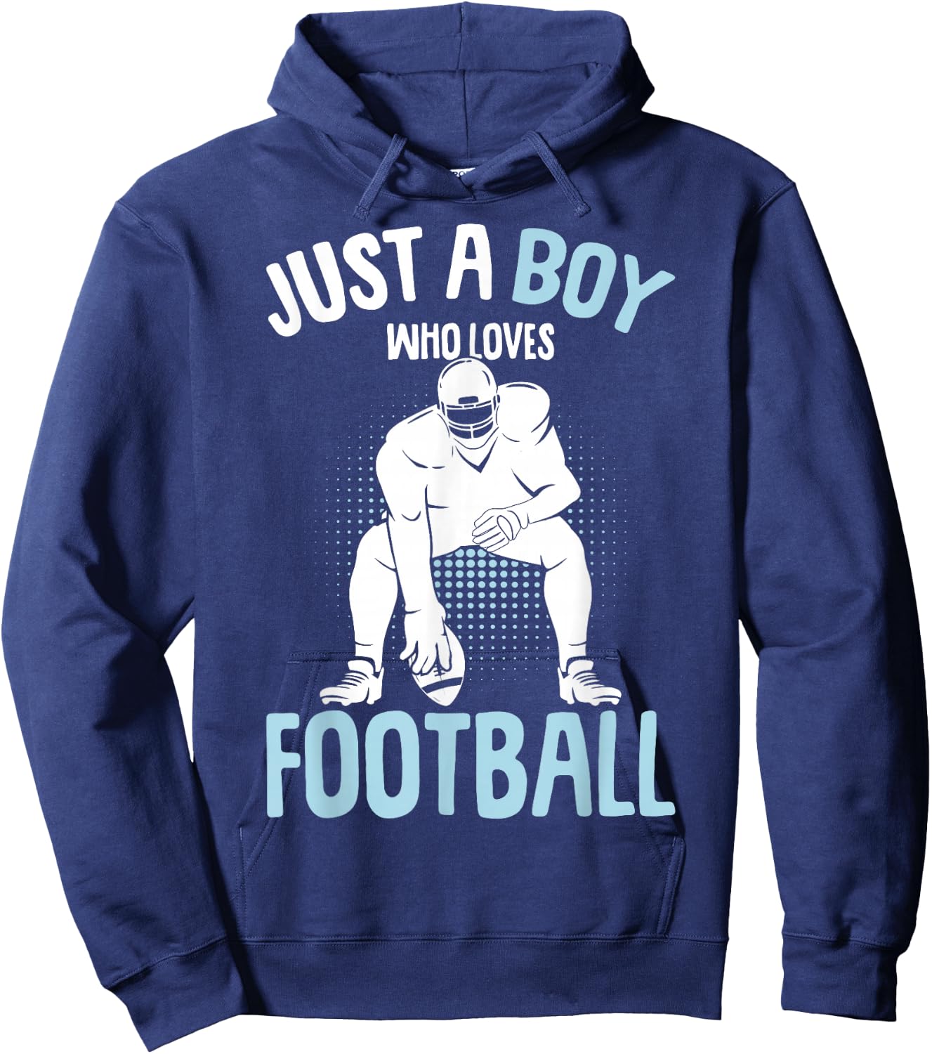 Just A Boy Who Loves Football American Football Boys Kids Hoodie - Hoodie | Navy