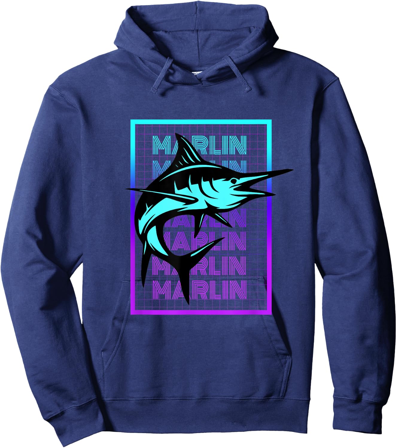 Marlin Fish Vintage Retro Marlin Hoodie - Hoodie | Navy