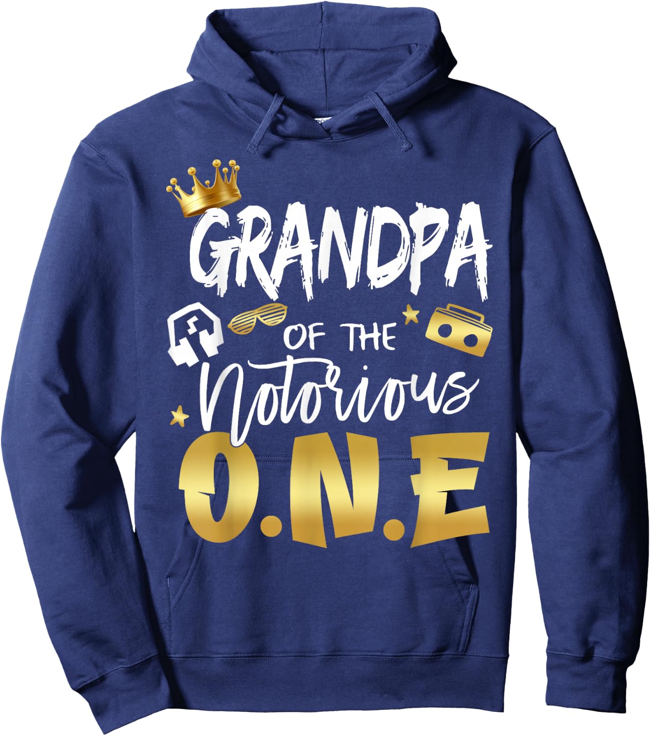 Grandpa Of The Notorious One Old School Hip Hop 1st Birthday Hoodie - Hoodie | Navy