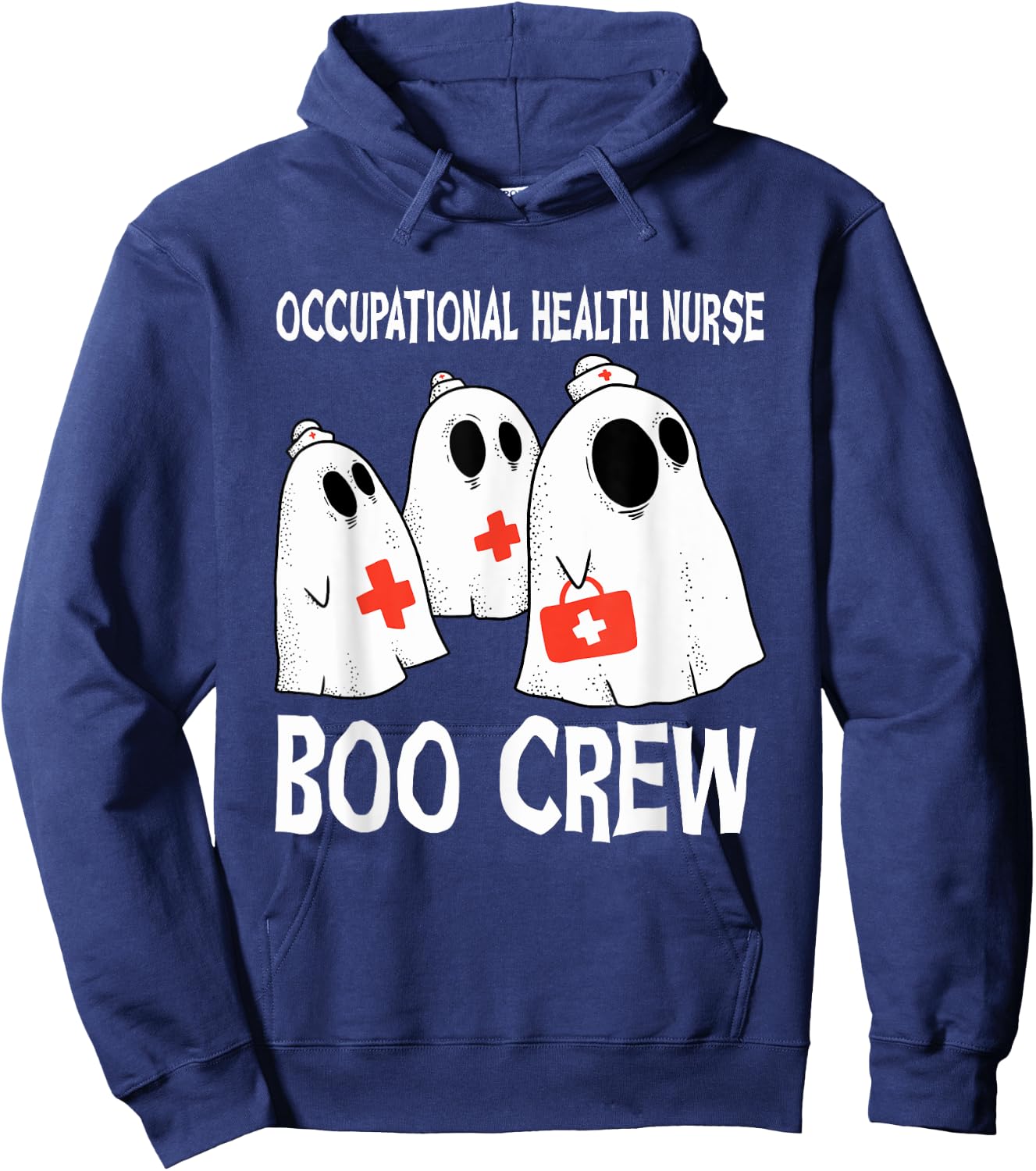 Spooky Occupational Health Nurse Boo Crew Halloween Costume Hoodie - Hoodie | Navy