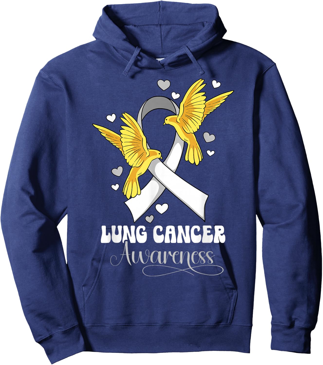Lung Cancer Awareness Hoodie - Hoodie | Navy