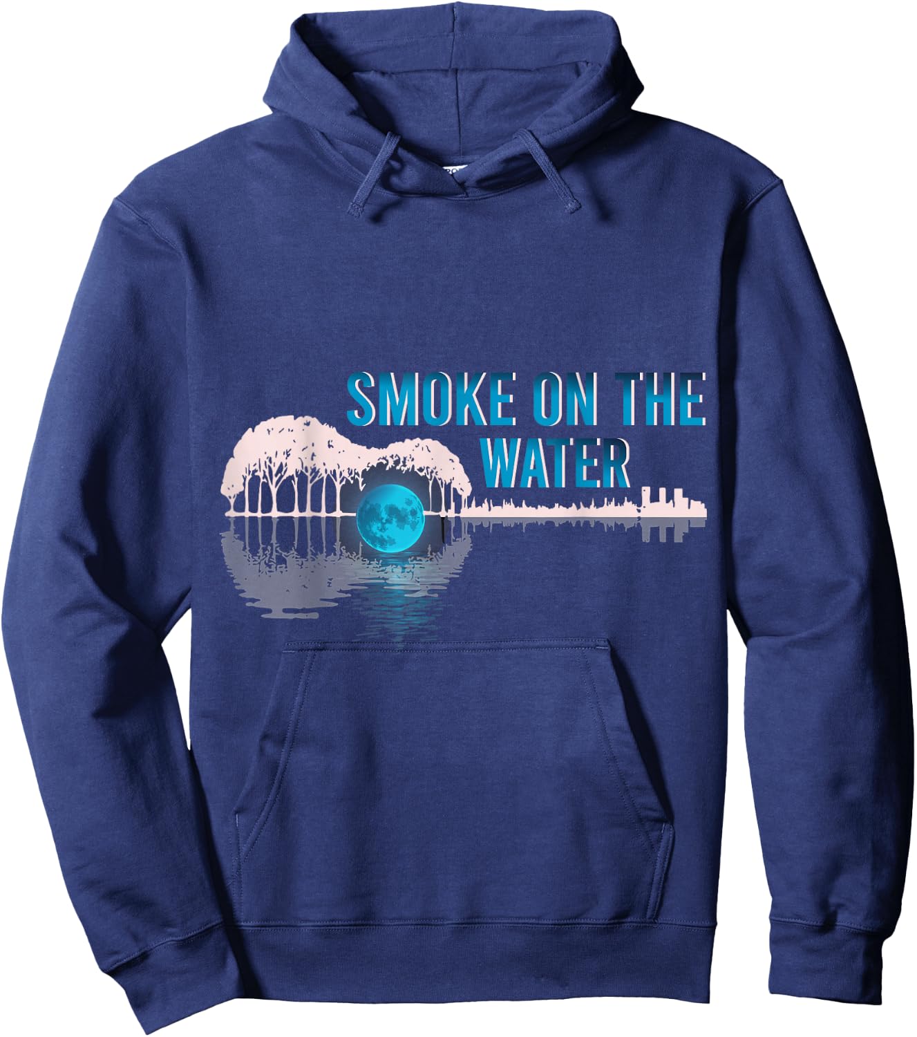 Guitar Lake Shadow Love Guitar Smoke on Water Guitar Hoodie - Hoodie | Navy
