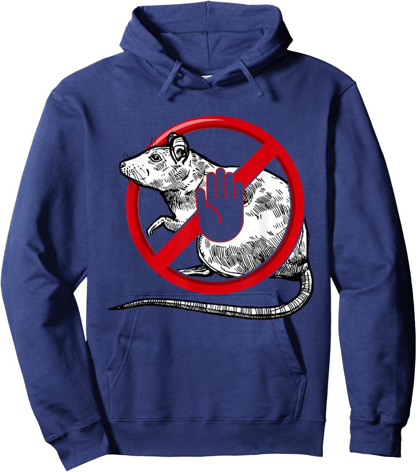 No Rat Sign Stop Snitching Pest Control Cool Novelty Graphic Hoodie - Hoodie | Navy