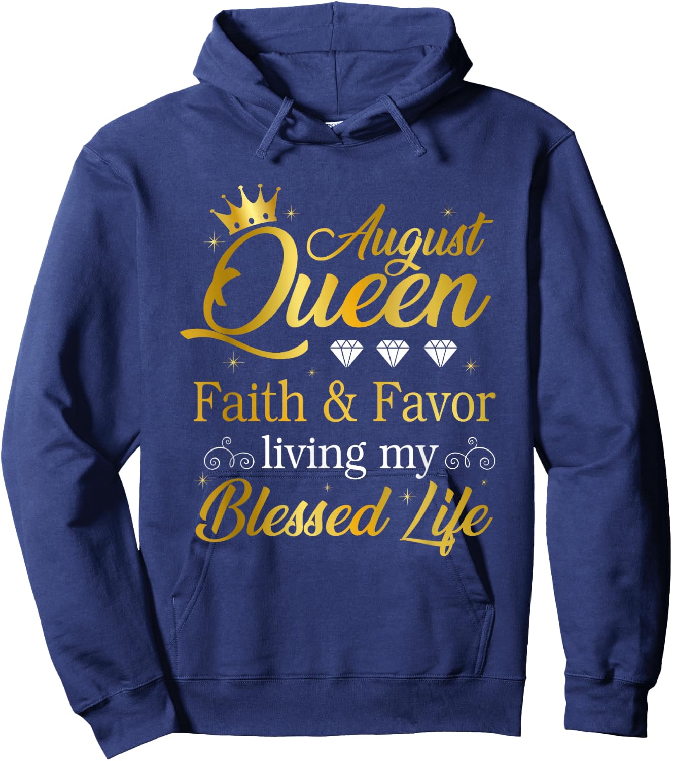 August Queen Living My Best Life Leo Virgo Birthday Queen Hoodie - Hoodie | Navy