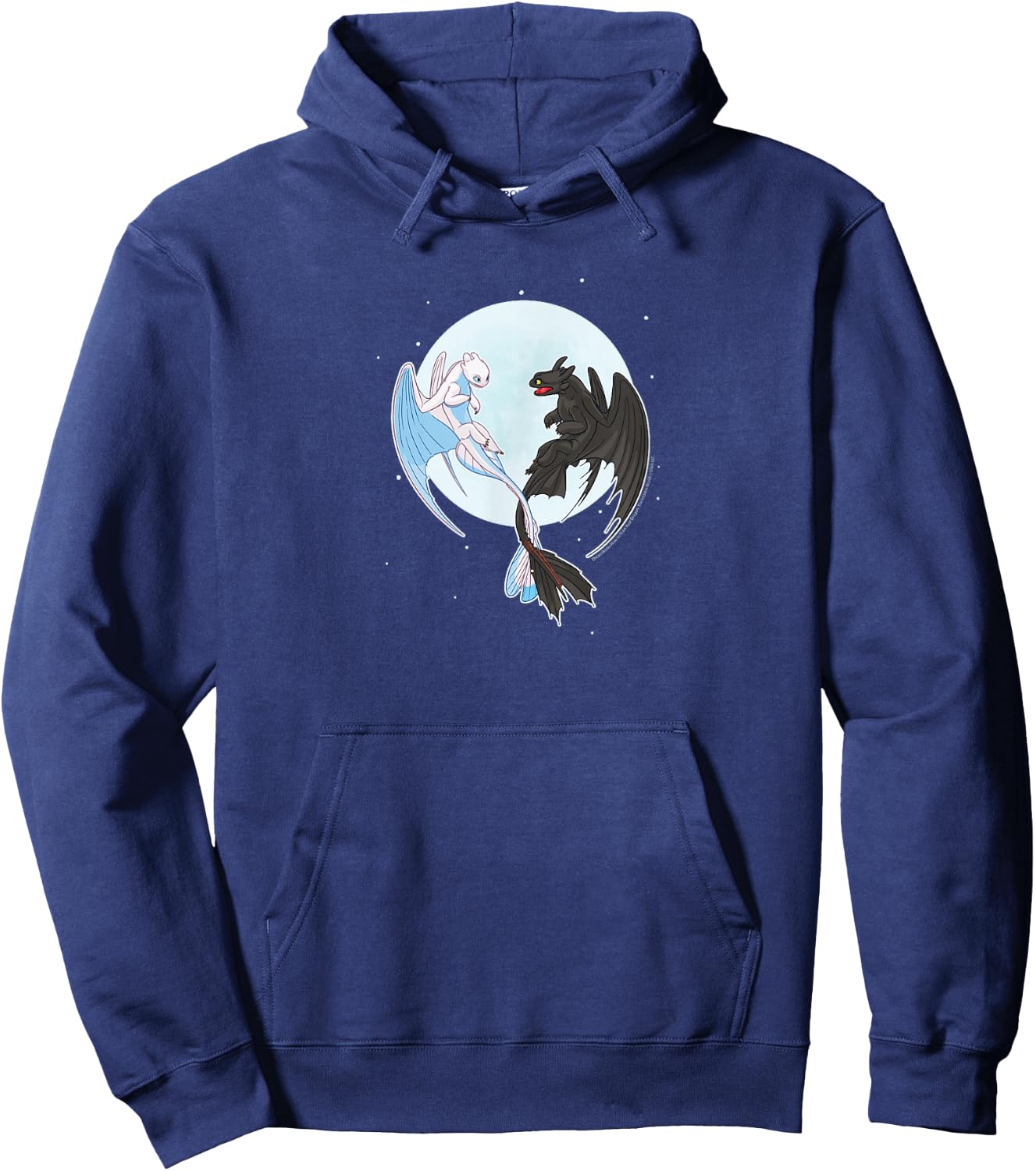 How To Train Your Dragon - Night And Light Moon Hoodie - Hoodie | Navy
