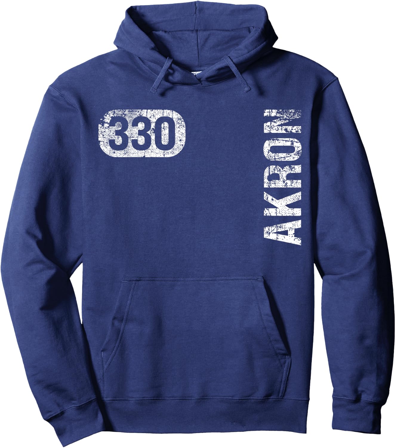 Akron Ohio 330 Area Code Vintage Retro Hoodie - Hoodie | Navy