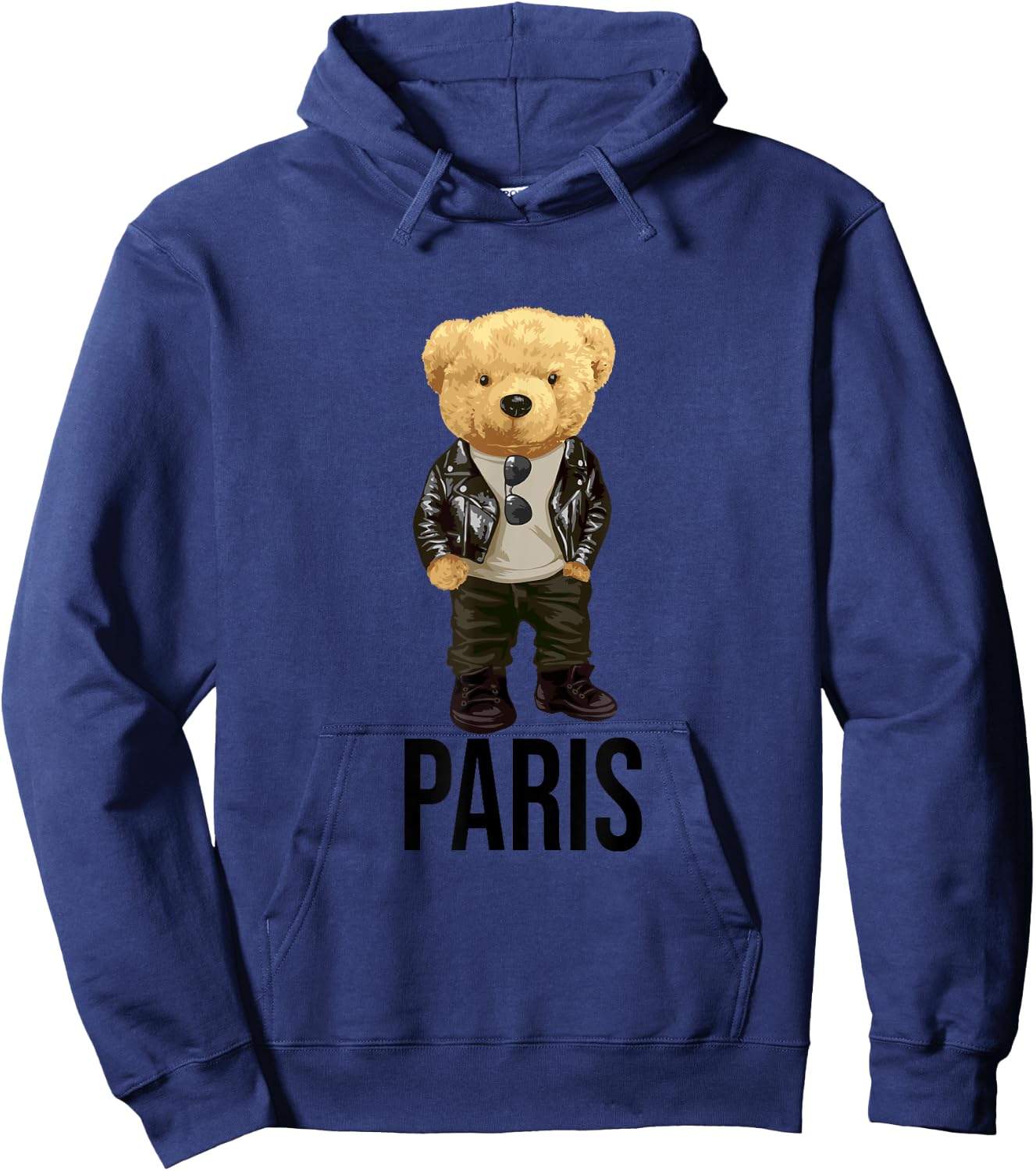 Cool Teddy Bear in Paris France Illustration Graphic Designs Hoodie - Hoodie | Navy
