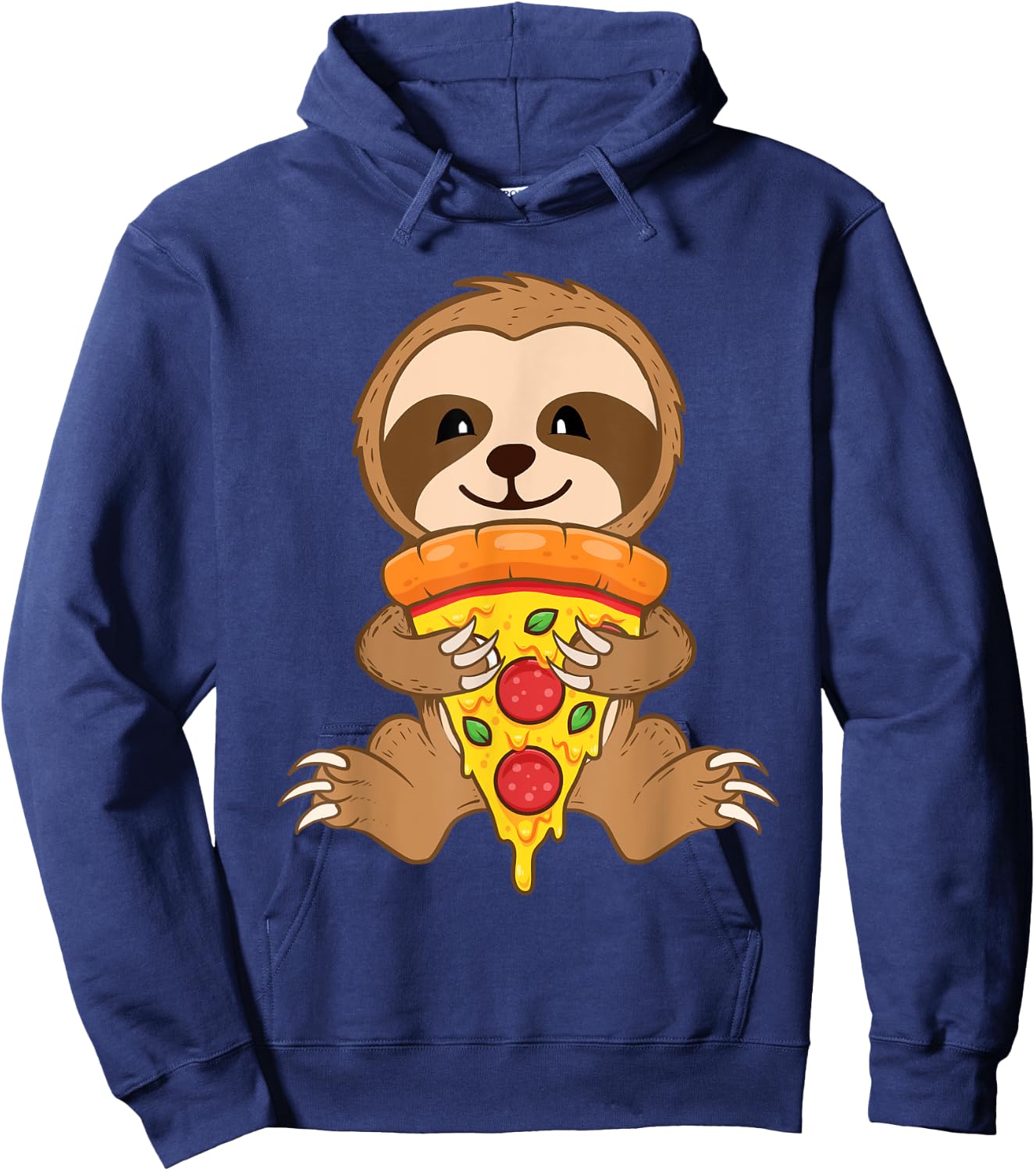Sloth Pizza Lover - Foodie Wildlife Animal Nature Zookeeper Hoodie - Hoodie | Navy