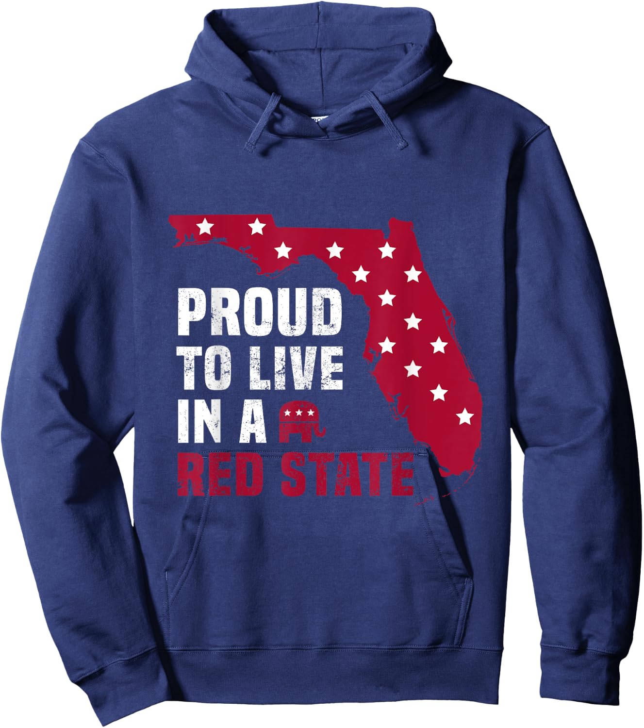Proud To Live In A Red State Patriotic Floridian Men Hoodie - Hoodie | Navy