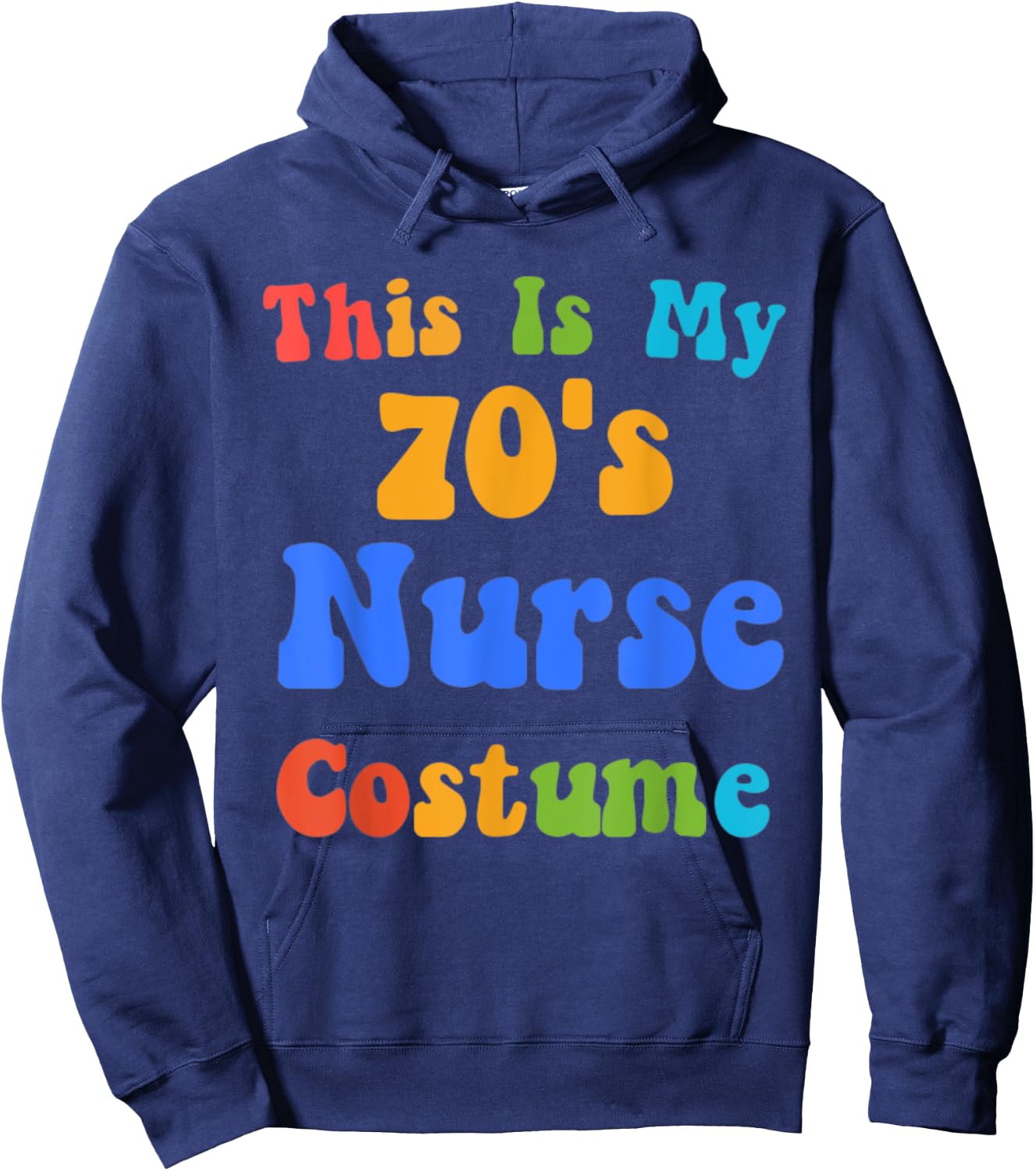 Seventies 70's Costume Theme Party Halloween Retro Nurse RN Hoodie - Hoodie | Navy