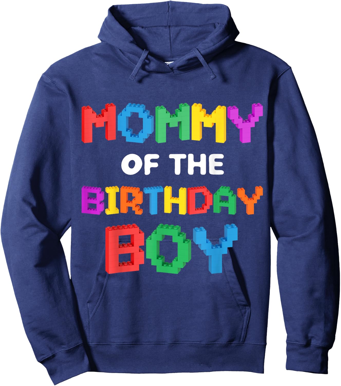 Mommy of the Birthday Boy Master Builder Bricks Blocks Hoodie - Hoodie | Navy
