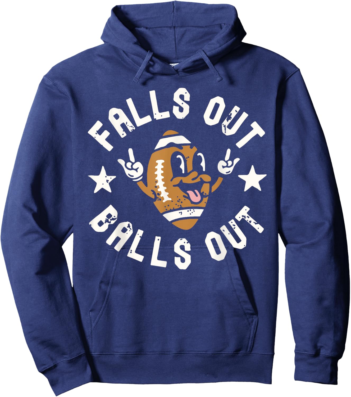 Retro Falls Out Balls Out Football Vintage Thanksgiving Gift Hoodie - Hoodie | Navy