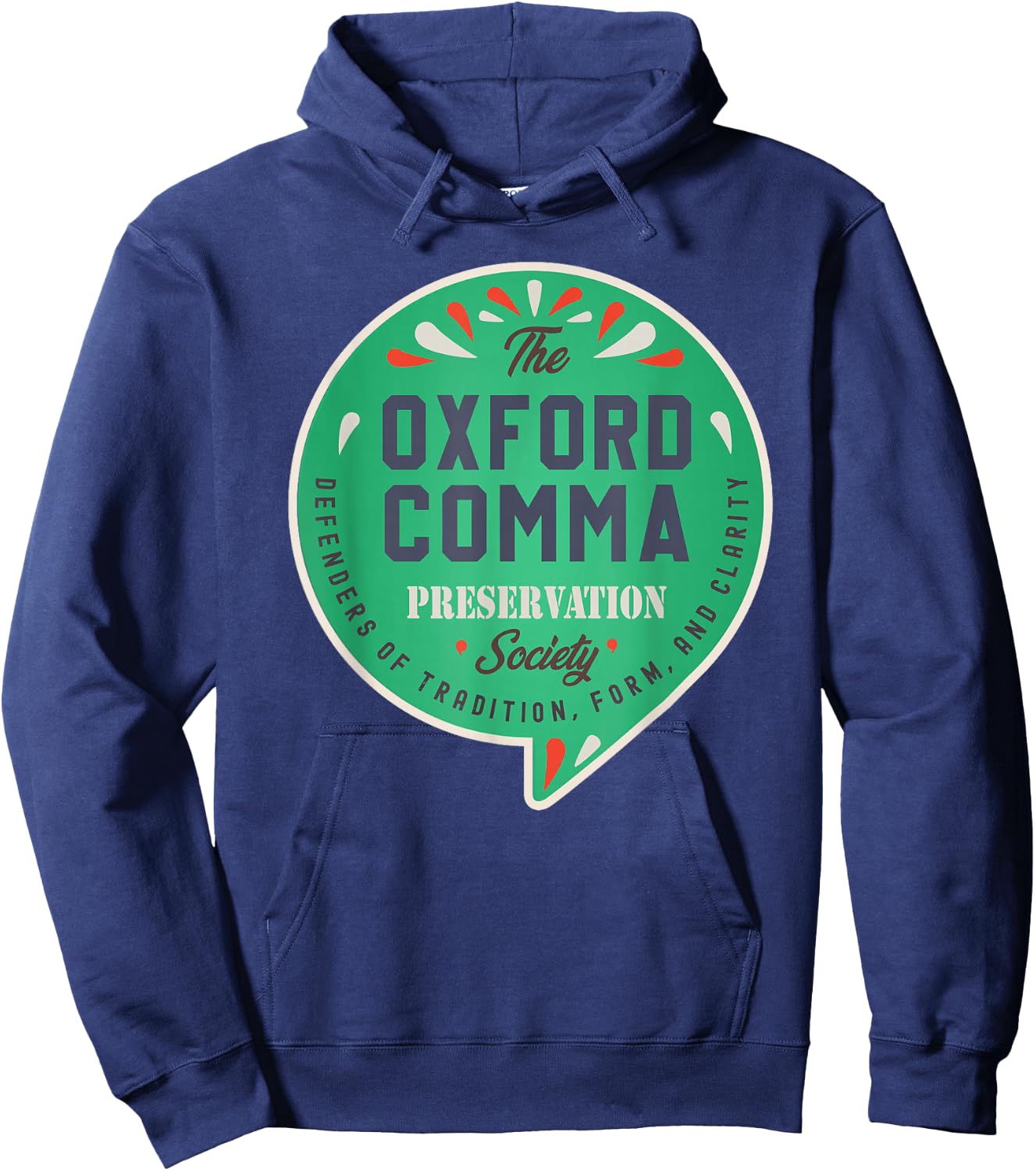 The Oxford Comma Preservation Society Vintage Team Oxford Hoodie - Hoodie | Navy