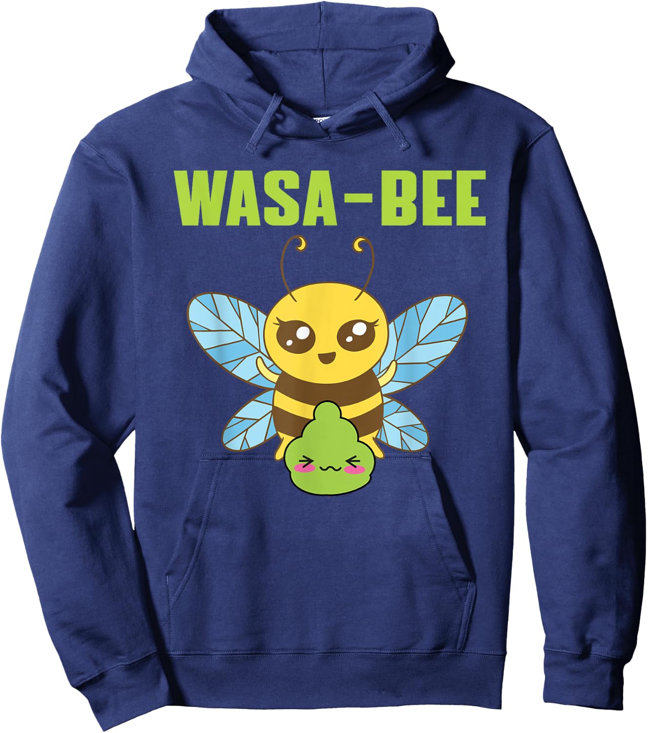 Cute Wasabi Bee Pun Costume Love Spicy Food Japan Hoodie - Hoodie | Navy