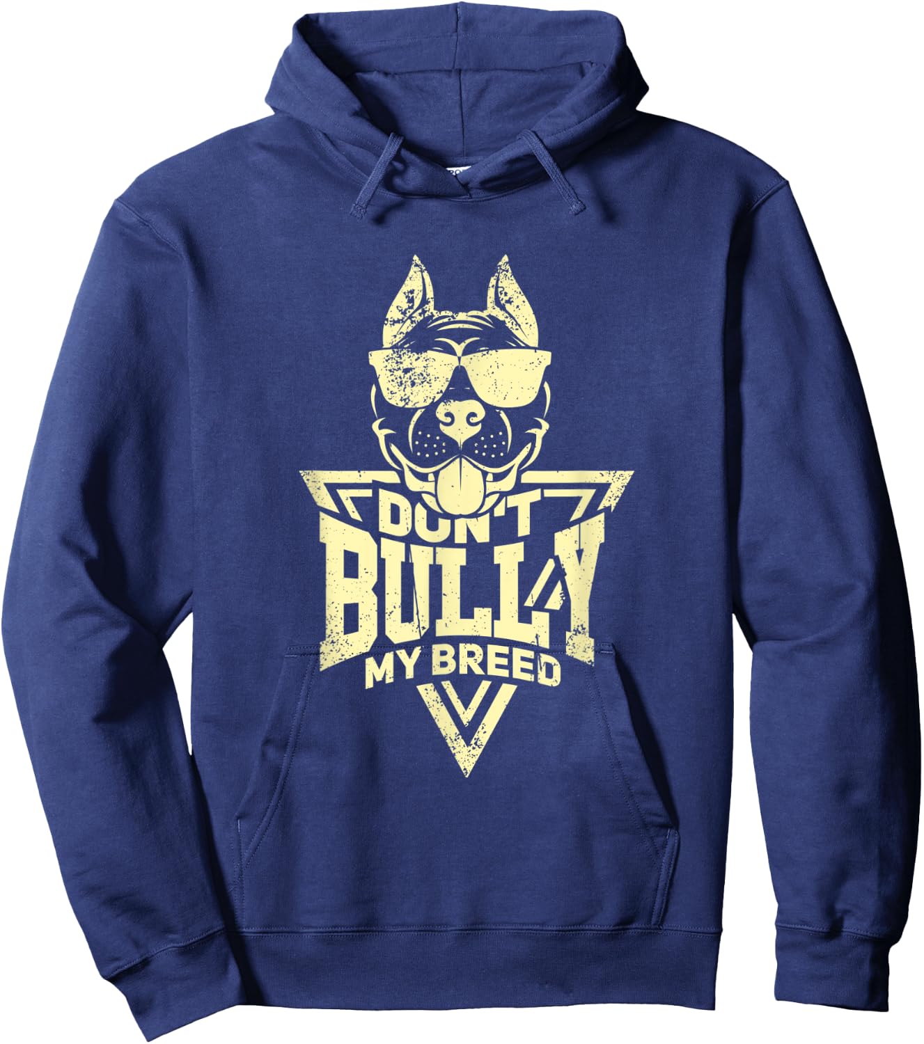 Funny Pitbull Design Don't Bully My Breed Mom Dad Dog Men Women Kids Hoodie - Hoodie | Navy