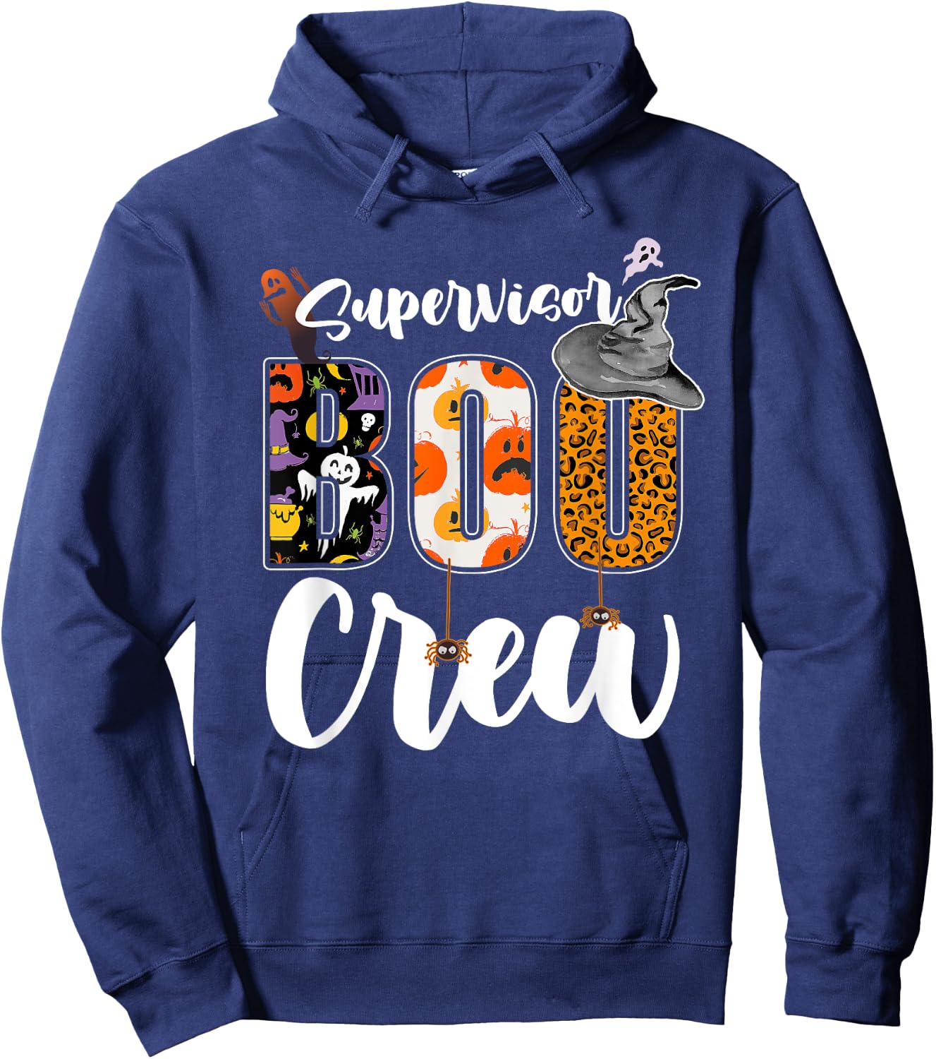 Supervisor Boo Crew Halloween Matching Manager Hoodie - Hoodie | Navy