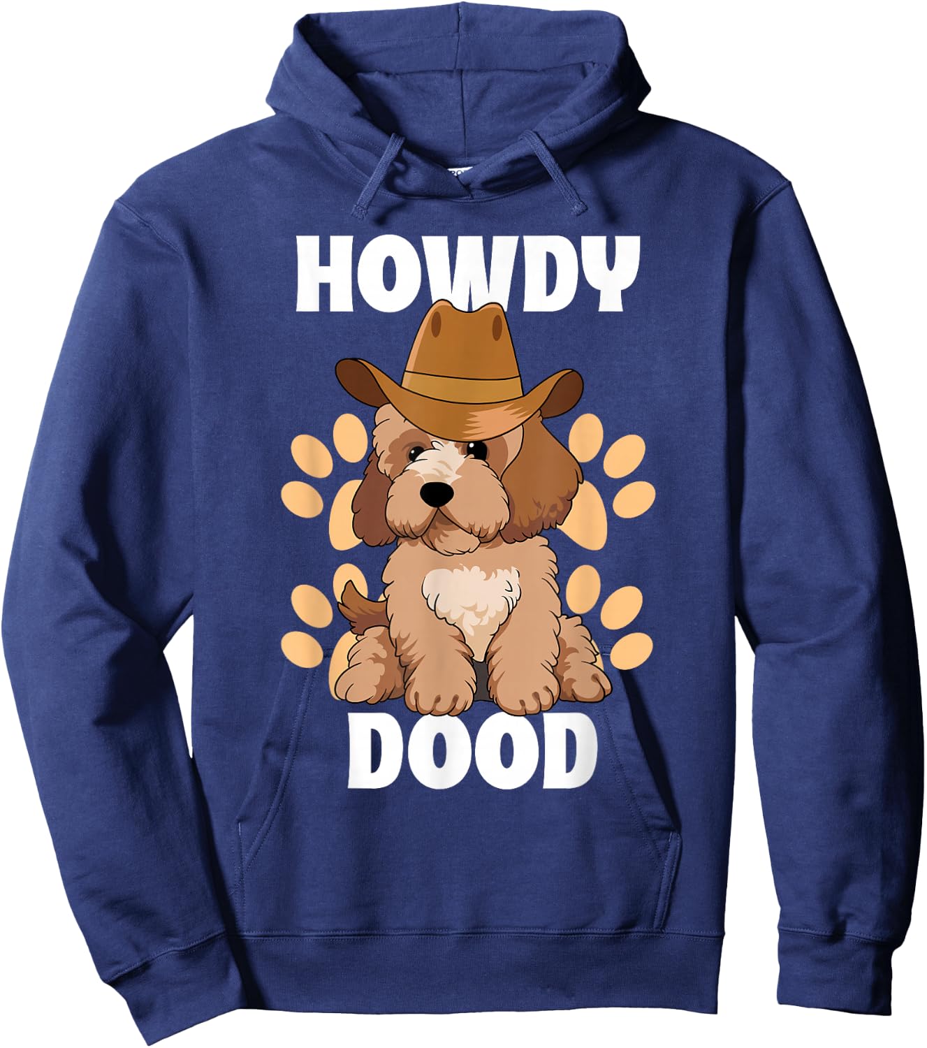 Goldendoodle Howdy Dood Funny Doodle Dog Country Cowboy Hat Hoodie - Hoodie | Navy