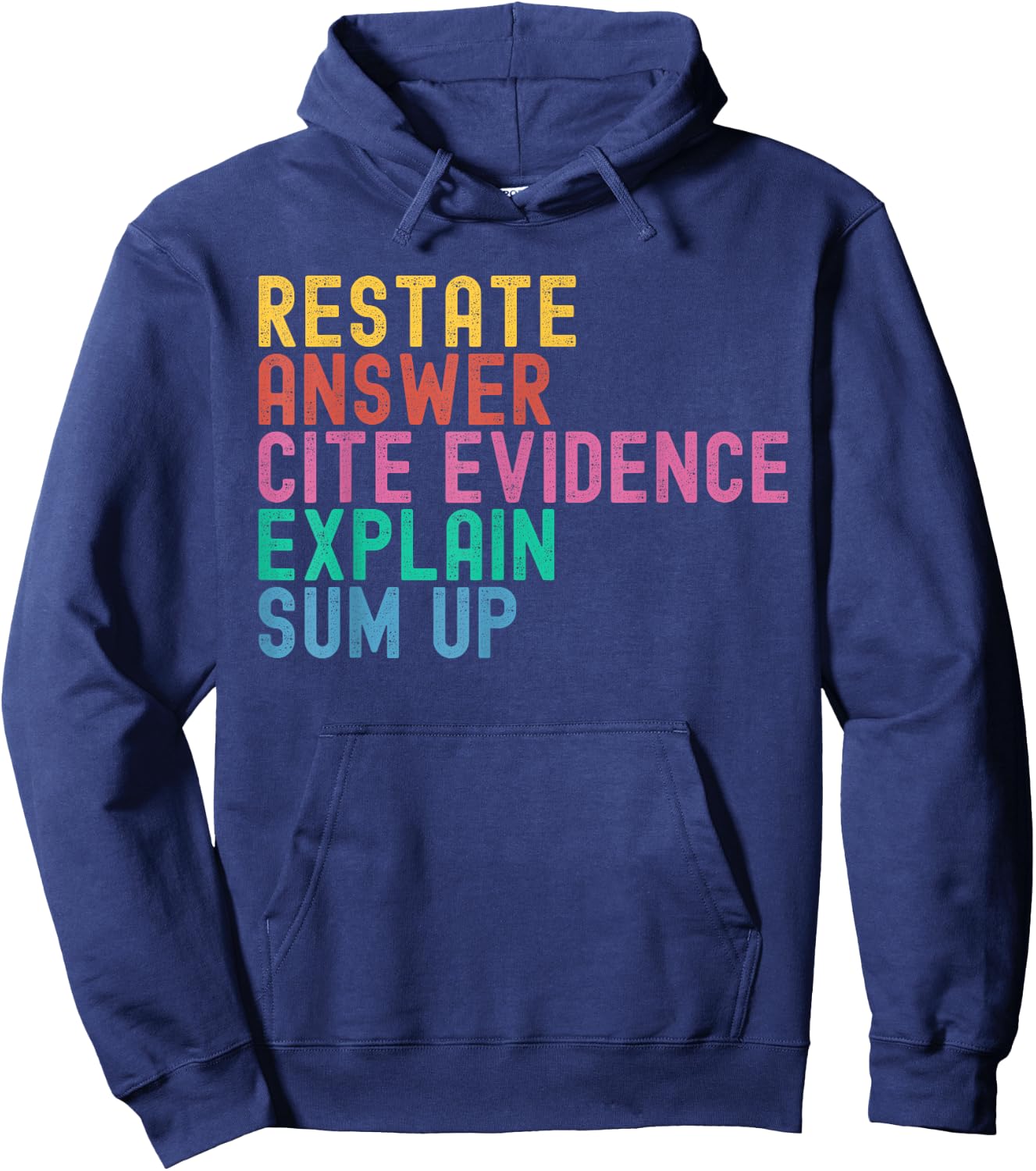 Races Writing Strategy Funny Text Evidence English Teacher Hoodie - Hoodie | Navy