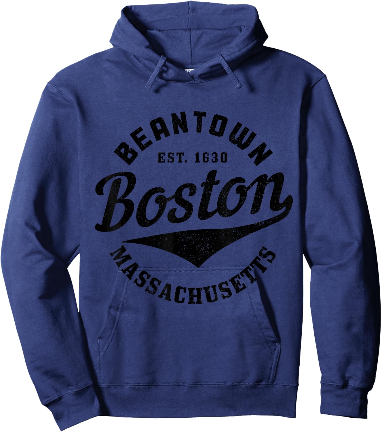 Boston Massachusetts Beantown Est. 1630 Pride Vintage Hoodie - Hoodie | Navy