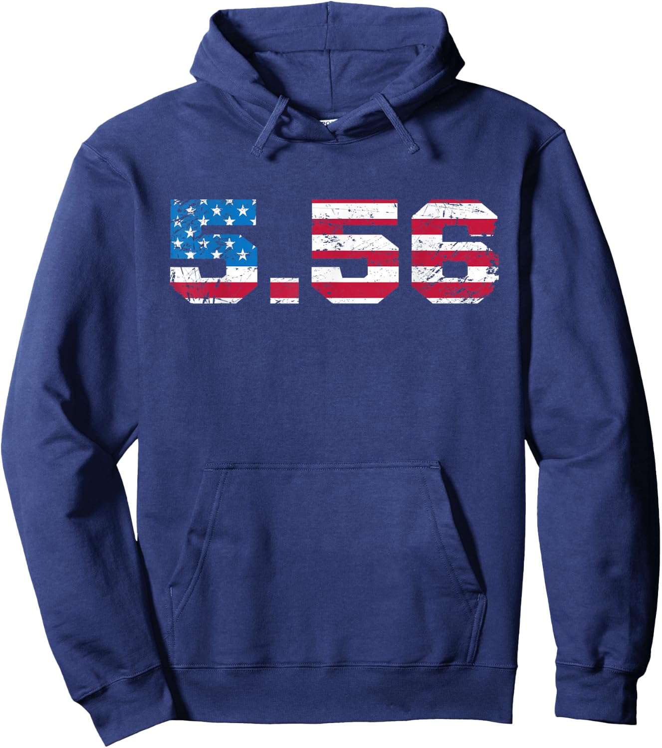 5.56 Rifle Cartridge USA Flag Military & Hunter Enthusiast Hoodie - Hoodie | Navy