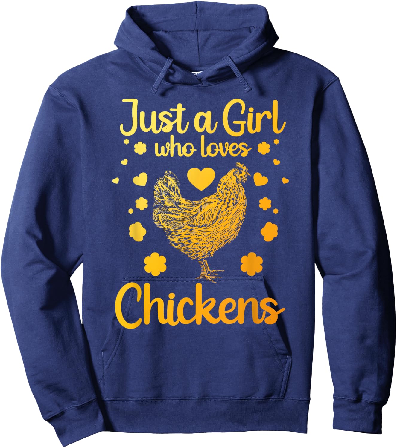 Funny Girl Chicken Design For Kids Women Mom Chicken Lover Hoodie - Hoodie | Navy