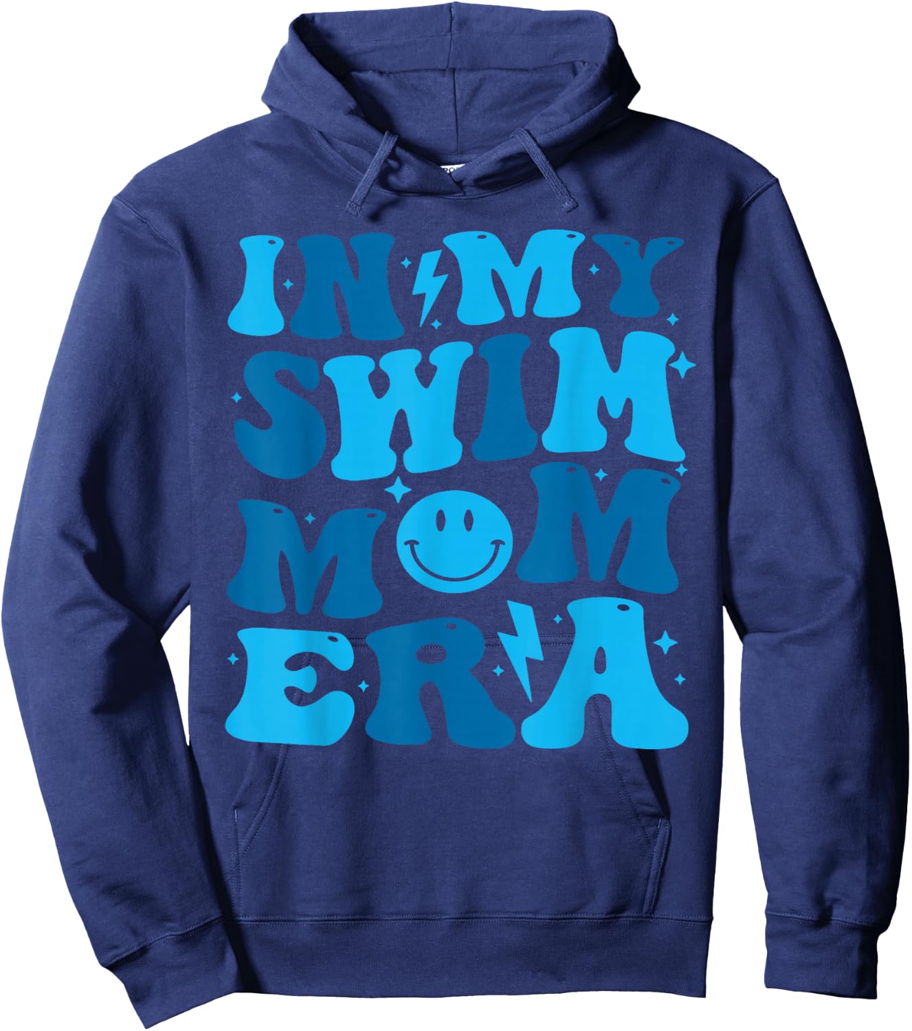 In My Swim Mom Era Groovy Floral Swimming Mom Swimmer Hoodie - Hoodie | Navy