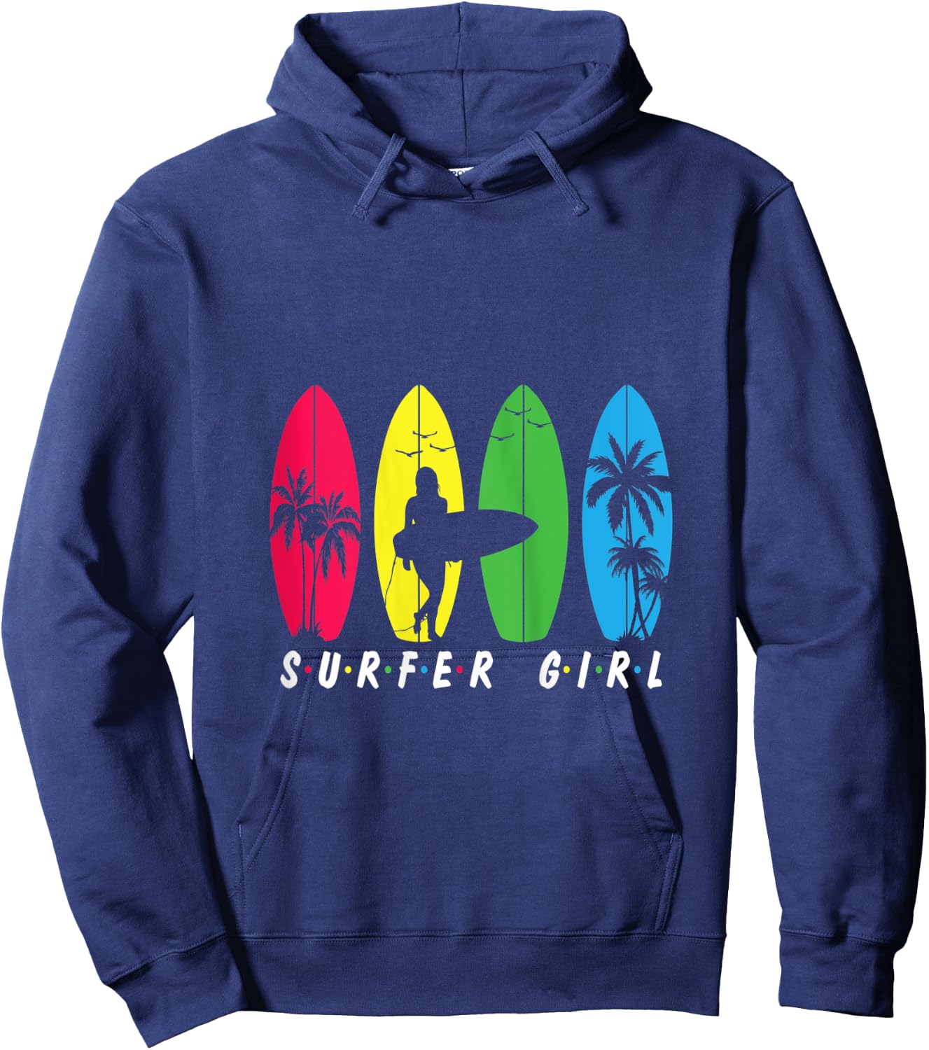 Surfer Girl Costume Vintage Surfboard Surfers Gifts Surfing Hoodie - Hoodie | Navy