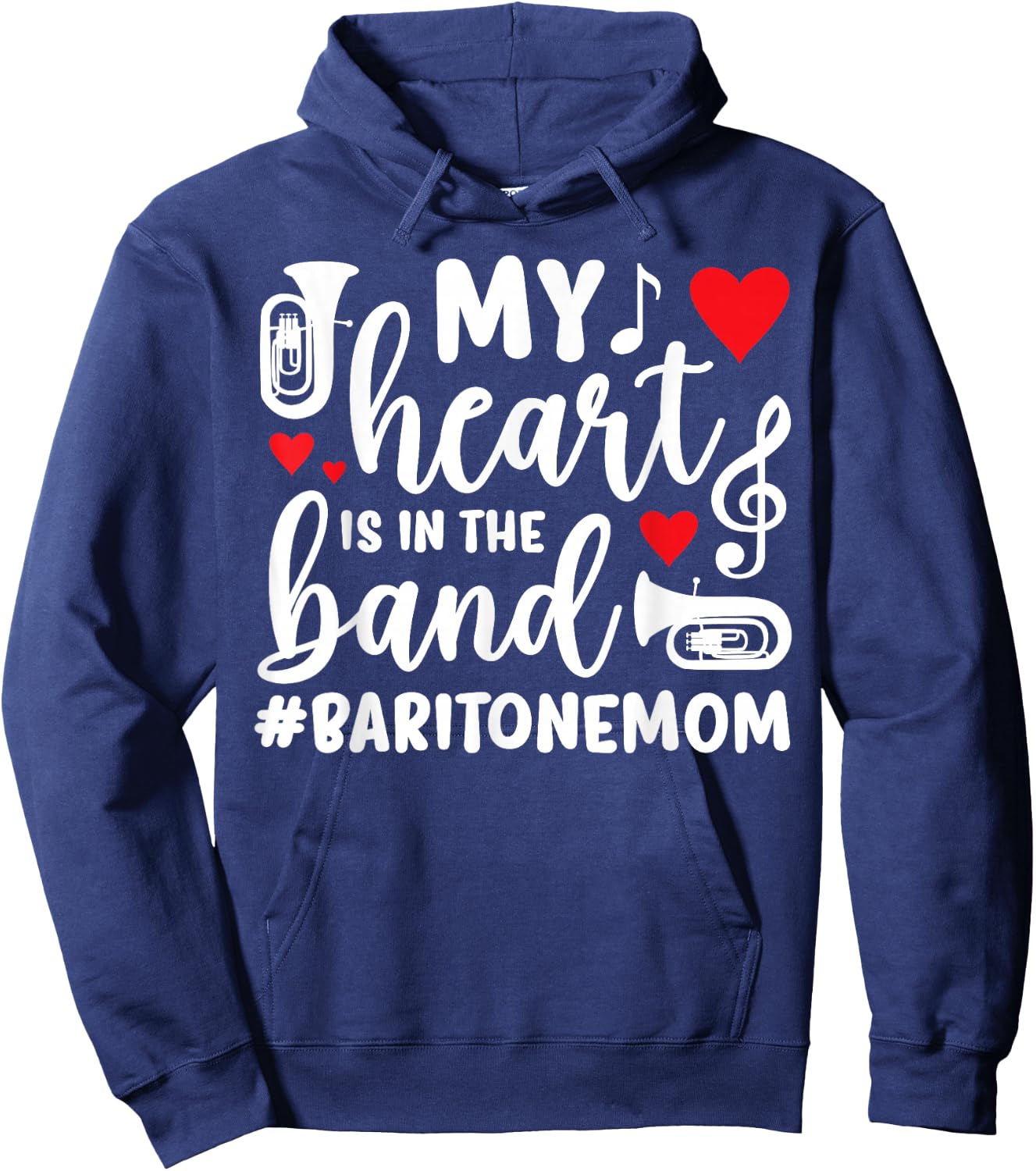 In The Band Baritone Mom Baritone Player Mom Baritonist Mama Hoodie - Hoodie | Navy