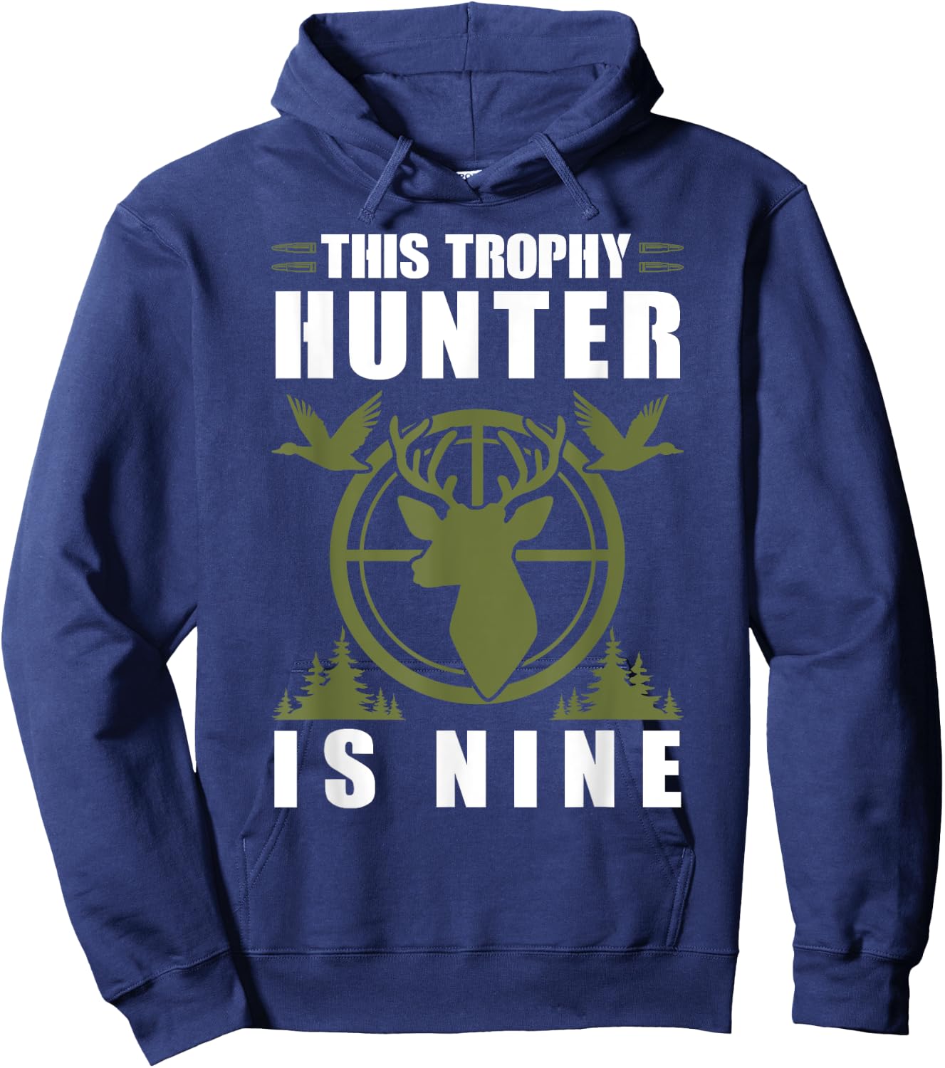 Trophy Hunter Is 9 Years Old Birthday 9th Birthday Squad Kid Hoodie - Hoodie | Navy
